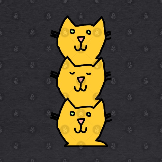 Minimal Yellow Cat Stack by ellenhenryart